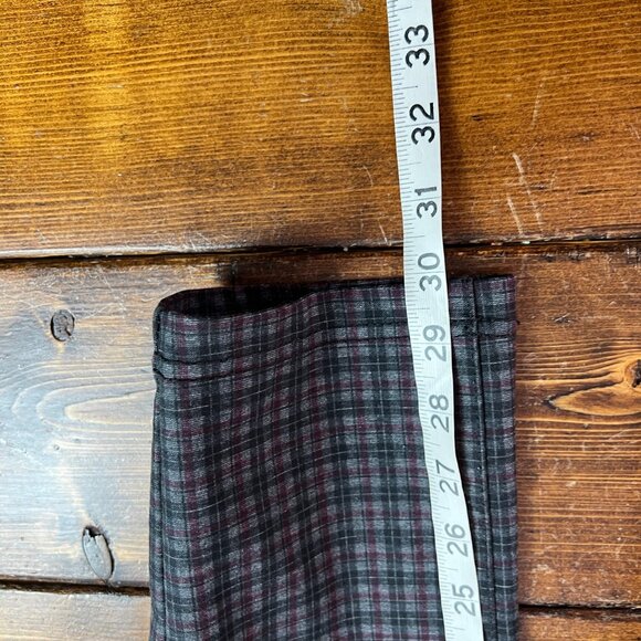 Kut From The Kloth Womens Skinny Plaid Pants Size 8S Black & Burgundy Polyester/ - Picture 11 of 14